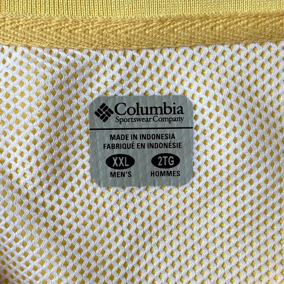 Men’s Columbia Performance Fishing Gear Lined Polo Shirt Yellow - Size XXL 2XL - Picture 5 of 5